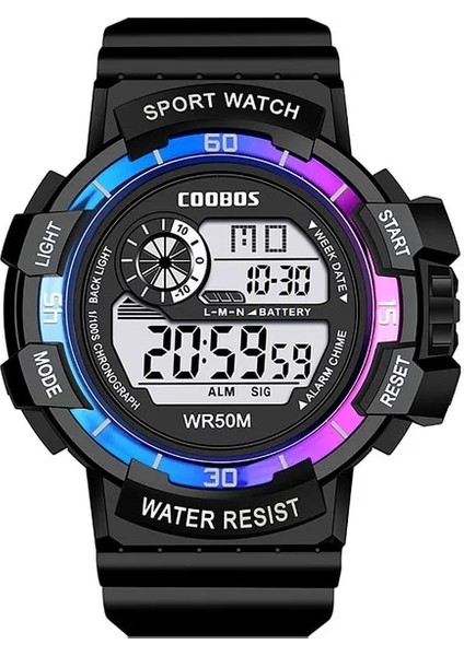 Mavi Mor 3 Moda Erkek LED Dijital Saat Tarih Spor Açık Erkekler Için Elektronik Saat Üst Marka Lüks Askeri Saatler Relogio Masculino (Yurt Dışından)