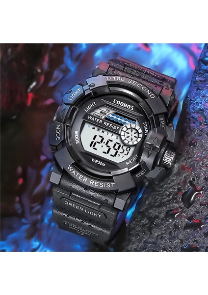 Mavi Mor 3 Moda Erkek LED Dijital Saat Tarih Spor Açık Erkekler Için Elektronik Saat Üst Marka Lüks Askeri Saatler Relogio Masculino (Yurt Dışından)