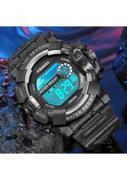 Mavi Mor 3 Moda Erkek LED Dijital Saat Tarih Spor Açık Erkekler Için Elektronik Saat Üst Marka Lüks Askeri Saatler Relogio Masculino (Yurt Dışından)