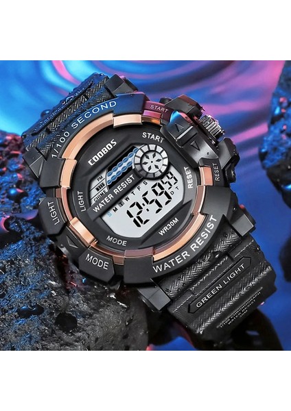 Mavi Mor 3 Moda Erkek LED Dijital Saat Tarih Spor Açık Erkekler Için Elektronik Saat Üst Marka Lüks Askeri Saatler Relogio Masculino (Yurt Dışından)