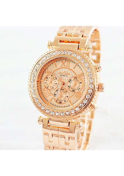 Kahverengi Contena Marka Moda Gül Altın Bilezik Izle Kadın Saatler Lüks Taklidi Tam Çelik Kuvars Izle Saat Relogio Feminino (Yurt Dışından) fiyatları