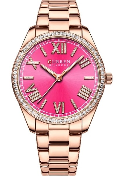 Gül Pembe Curren Yeni Lüks Kuvars Bayanlar Bileklik Saat Taklidi Kadran Zarif Aydınlık Işaretçi Paslanmaz Çelik Saat Relogio Feminino (Yurt Dışından)