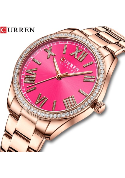 Gül Pembe Curren Yeni Lüks Kuvars Bayanlar Bileklik Saat Taklidi Kadran Zarif Aydınlık Işaretçi Paslanmaz Çelik Saat Relogio Feminino (Yurt Dışından) fiyatları