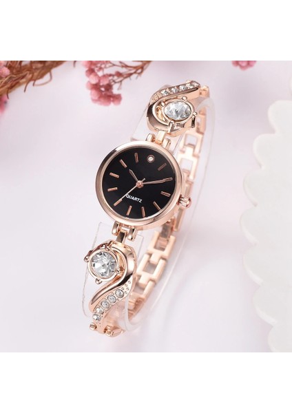 H Lüks Kadın Kol Saatleri Yapay Elmas Bilezik Saatler Bayan Elbise Moda Kuvars Saat Gül Altın Relojes Mujer Zegarek Damski (Yurt Dışından) indirimleri