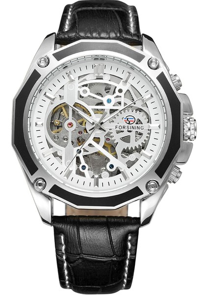 06 Forsınıng Erkek Mekanik Saat Içi Boş Alt Mekanik Saat Rahat Moda Altın Kemer Izle (Yurt Dışından)