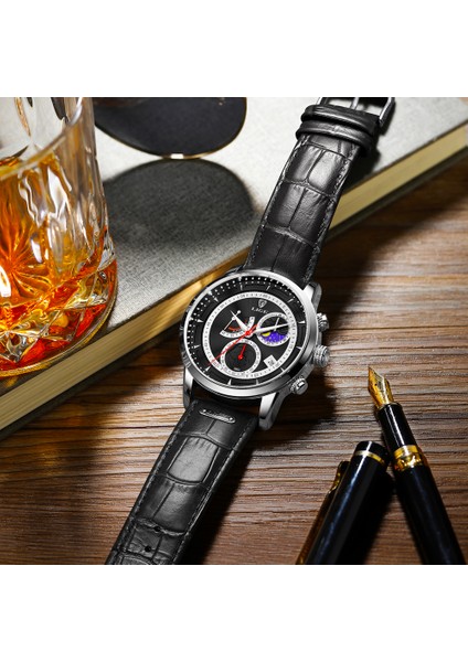 Siyah Lıge Erkek Saatler Iş Casual Izle Erkekler Için Orijinal Üst Marka Lüks Kol Saati Adam Kuvars Chronograph Su Geçirmez Saatler (Yurt Dışından) indirimleri