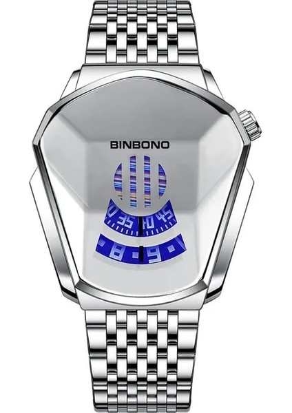 Gümüş Orijinal Bınbond Üst Marka Lüks Askeri Moda Spor Izle Erkekler Altın Bilek Saatler Adam Saat Rahat Chronograph Kol Saati (Yurt Dışından)