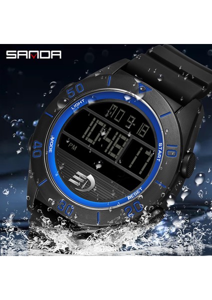 Siyah Kırmızı Sanda Elektronik Hareket Izle Adam Lüks Su Geçirmez Spor Dijital Saatler Kronometre Darbeye Dayanıklı Saat Erkek Kol Saati (Yurt Dışından) fırsatları