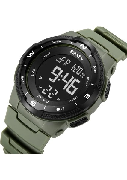 Armygreen Erkekler Izle Su Geçirmez Smael Reloj Dijital LED Çalar Saat Erkek Kronometre Montre Homme 1362B Spor Kol Saati Dijital Saatler (Yurt Dışından)