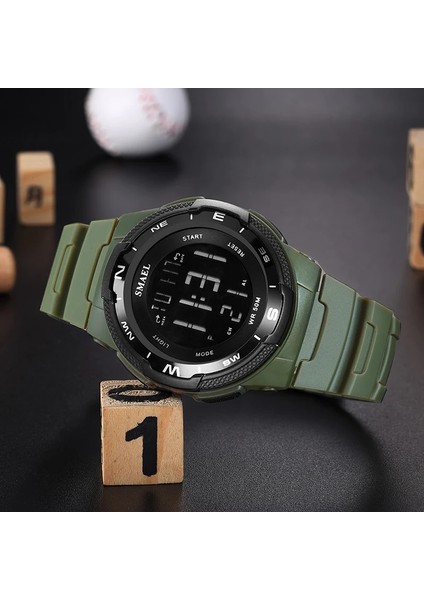 Armygreen Erkekler Izle Su Geçirmez Smael Reloj Dijital LED Çalar Saat Erkek Kronometre Montre Homme 1362B Spor Kol Saati Dijital Saatler (Yurt Dışından) fiyatları