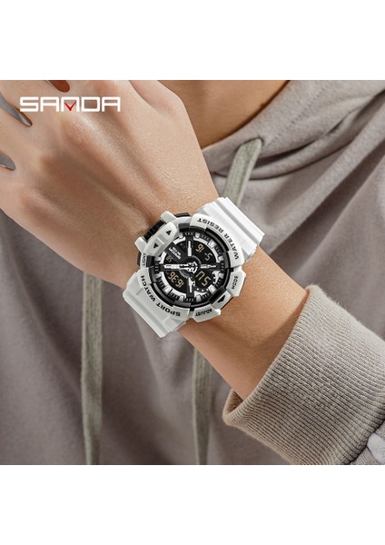 Siyah Altın Sanda Yeni Erkek Saatleri Çift Ekran Spor Askeri 50 M Su Geçirmez Dijital Izle Kuvars Kol Saati Saat Relogio Masculino 3128 (Yurt Dışından) indirimleri