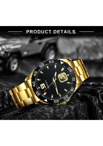 Bo Sıyah Altın Forsınıng Altın Erkek Saatler Üst Marka Lüks Otomatik Mekanik Izle Erkekler Çelik Kayış Kraliyet Iş Saati Reloj Hombre 2020 (Yurt Dışından) indirimleri