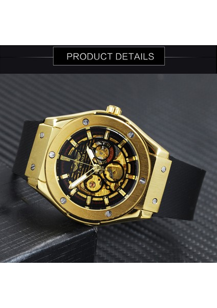 Bo Gümüş Sıyah Kazanan Saatler Erkek 2021 Otomatik Mekanik Izle Erkekler Lüks Üst Marka Kol Saati Glow Erkek Saat Montre Homme Luxe (Yurt Dışından) modelleri