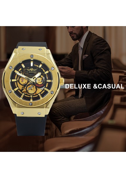Bo Gümüş Sıyah Kazanan Saatler Erkek 2021 Otomatik Mekanik Izle Erkekler Lüks Üst Marka Kol Saati Glow Erkek Saat Montre Homme Luxe (Yurt Dışından) fırsatları