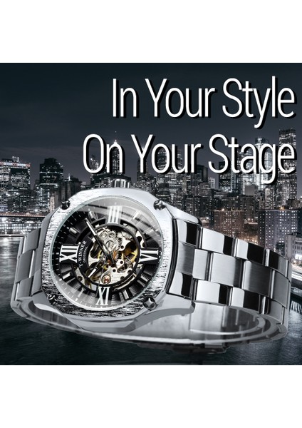 Gül Altın Beyaz Kazanan Mekanik Erkek Saatler Top Marka Lüks 2021 Otomatik Izle Erkekler Gül Altın Çelik Kayış Kare Bilek Saatleri (Yurt Dışından) modelleri