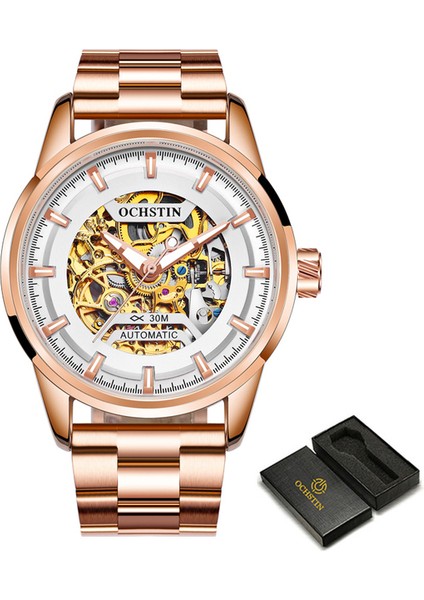 Gül Beyaz S Üst Marka Lüks Ochstın Erkek Otomatik Mekanik Saatler Su Geçirmez Tourbillon Erkek Izle Öz Rüzgar Spor Kol Saati (Yurt Dışından)