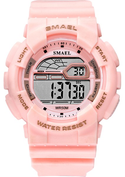 Pembe Dijital Saatler Spor Kronometre Smael Askeri Izle LED Dijital 50 M Su Geçirmez Saat Erkek 1027D Saatler Mens Montre Homme (Yurt Dışından)