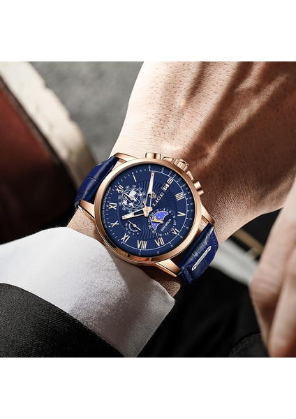 Tam Mavi Yeni Lıge Orijinal Erkek Saat Üst Marka Lüks Su Geçirmez Spor Tarih Saat Erkek Kuvars Bilek Saatler Erkekler Moonswatch Montre Homme (Yurt Dışından) fırsatları