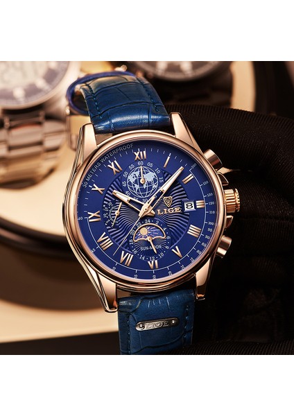 Tam Mavi Yeni Lıge Orijinal Erkek Saat Üst Marka Lüks Su Geçirmez Spor Tarih Saat Erkek Kuvars Bilek Saatler Erkekler Moonswatch Montre Homme (Yurt Dışından) indirimleri
