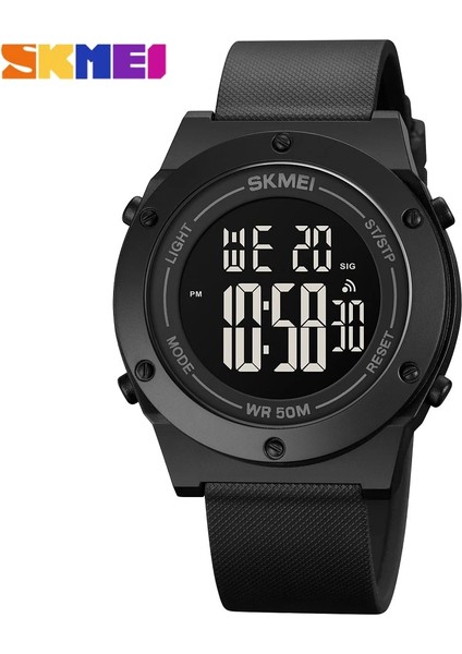 Siyah Siyah Skmeı Moda Açık Spor Izle Çok Fonksiyonlu LED Dijital Saat Pu Bant Basit Su Geçirmez Spor Tasarım Kol Saati Erkekler Için (Yurt Dışından) modelleri