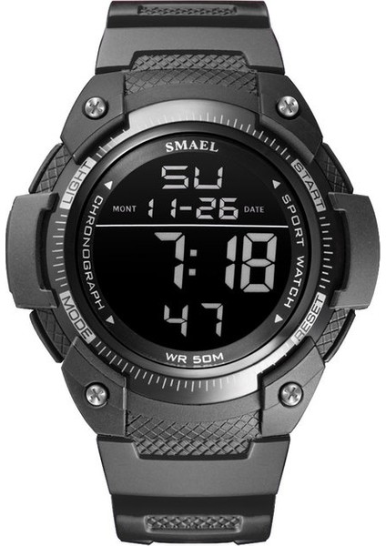 Siyah Erkek Saatler Dijital Smael Izle Su Geçirmez LED Saat Alarm Reloj Hombre Kronometre Siyah Kol Saati 1335 Spor Saatler Dijital (Yurt Dışından)