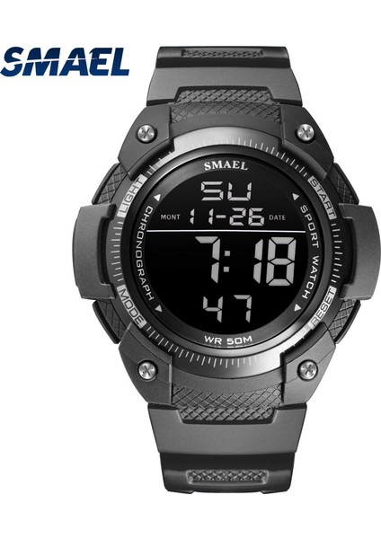 Siyah Erkek Saatler Dijital Smael Izle Su Geçirmez LED Saat Alarm Reloj Hombre Kronometre Siyah Kol Saati 1335 Spor Saatler Dijital (Yurt Dışından)