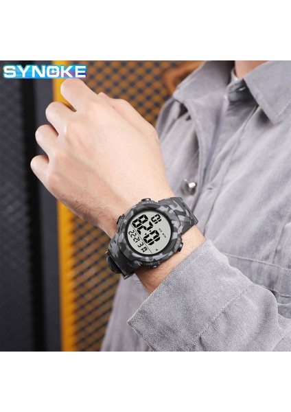 Siyah - Turuncu Erkekler Için Dijital Saat Lüks Su Geçirmez Spor Saatler Erkek Büyük LED Elektronik Saat Adam Askeri Kol Saati Relogio Masculino (Yurt Dışından)