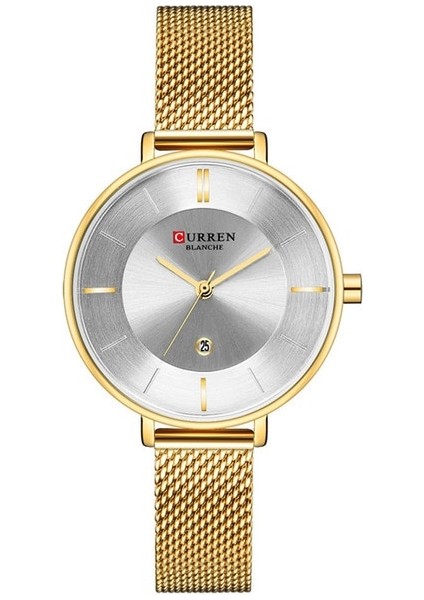 Altın Beyaz Curren Kadın Saatler Bilezik Izle Bayanlar Vansvar Rahat Kuvars Paslanmaz Çelik Bant Mermer Kayış Izle Analog Relogio Feminino (Yurt Dışından)