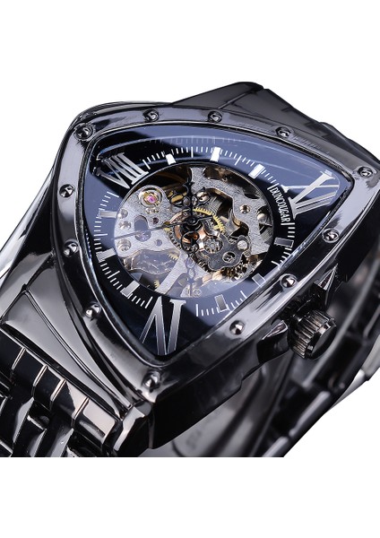 GMT1199-1 Duncougar Siyah Üçgen Düzensiz Otomatik Mekanik Saat Paslanmaz Çelik Iş Spor Erkek Kol Saati (Yurt Dışından) fiyatları
