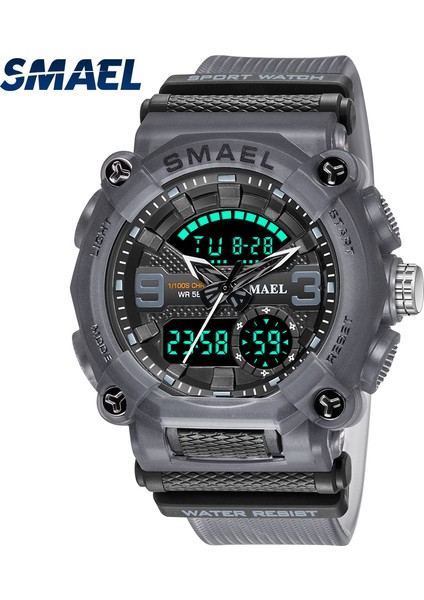 Siyah Mavi Askeri Izle Ordu Spor 50 M Su Geçirmez Büyük Kadran Saat LED Işık Hafta Ekran Kuvars Kol Saati Dijital 8052 Spor Saatler Erkekler (Yurt Dışından) fiyatları