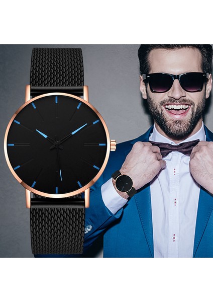 G Lüks Minimalist Erkek Moda Ultra Ince Saatler Basit Erkekler Iş Paslanmaz Çelik Hasır Kemer Kuvars Izle Relogio Masculino (Yurt Dışından) fırsatları