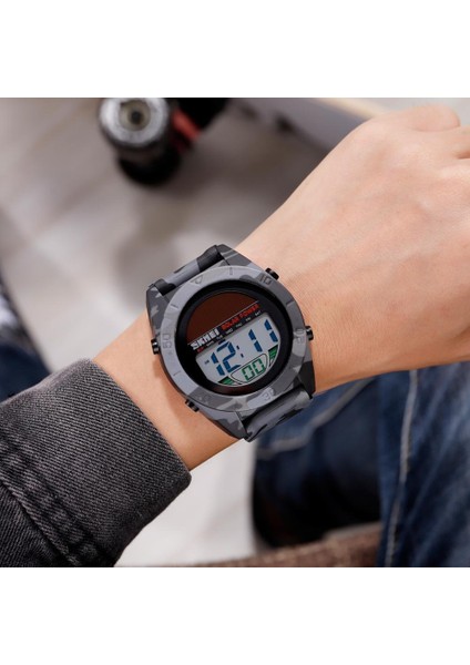 Mavi Kamuflaj Moda Güneş Enerjisi Su Geçirmez Spor Saat Erkekler Skmeı Marka Chrono Alarm LED Dijital Askeri Saatı Saat Adam Relogio (Yurt Dışından)