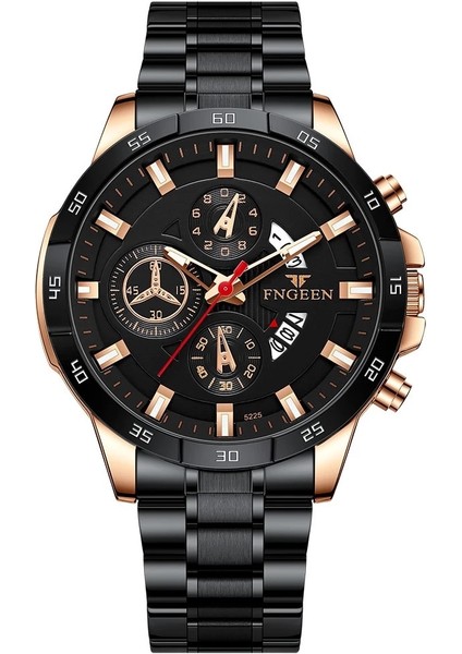 5225-4 Moda Yeni 2023 Erkek Saatler Lüks Chronograph Tam Çelik Su Geçirmez Kuvars Izle Erkekler Tarih Spor Saat Kol Saati (Yurt Dışından) modelleri