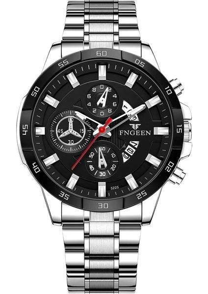 5225-4 Moda Yeni 2023 Erkek Saatler Lüks Chronograph Tam Çelik Su Geçirmez Kuvars Izle Erkekler Tarih Spor Saat Kol Saati (Yurt Dışından) indirimleri