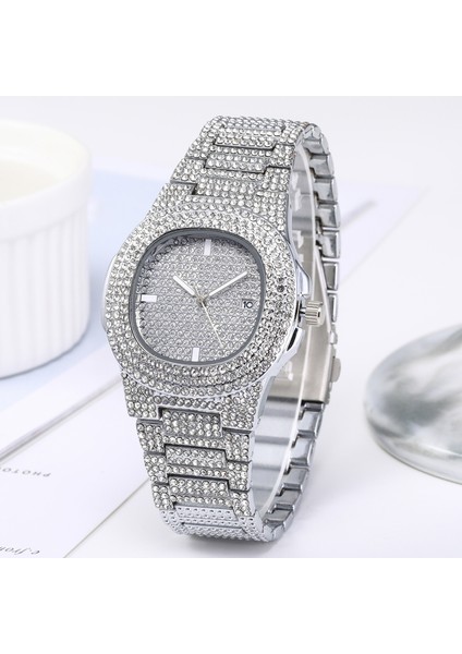 Gümüş Moda Lüks Bilezik Saatler Kadınlar Için Şık Bayanlar Altın Takvim Kadın Saatler Saat Reloj Mujer Montre Femme Relogio (Yurt Dışından) indirimleri