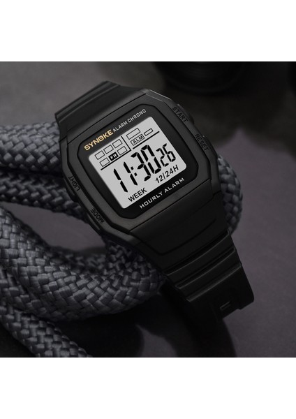 Altın Reloj Hombre Erkekler Için Dijital Saatler Su Geçirmez Spor Izle Kare Elektronik Saat Erkekler Askeri Kol Saati LED Alarm Kronometre (Yurt Dışından)