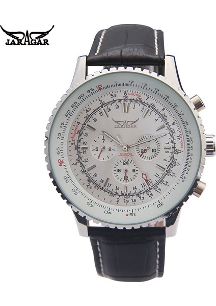 Whitebox Forsınıng Lüks Mekanik Saatler Erkekler Klasik Otomatik 6 Pin Takvim Büyük Arama Kayışı Kol Saati Montre Homme Relojes Suizos (Yurt Dışından) fırsatları