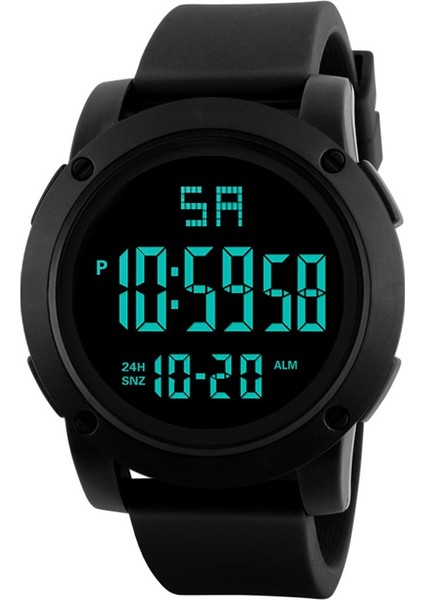 Gümüş Moda Su Geçirmez Erkek Erkek LCD Dijital Kronometre Tarih Kauçuk Spor Kol Saati Erkekler Часы Мужские Erkek Kol Saati Reloj Dijital (Yurt Dışından)