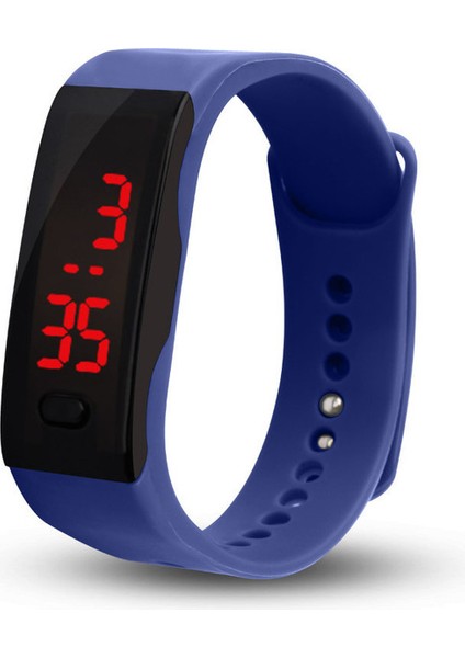 Lacivert Saat Dijital Erkek Saat Kadın Saatler Akıllı Spor Izle El Yüzüğü Saatler LED Spor Moda LED Dijital Ekran Bilezik (Yurt Dışından)