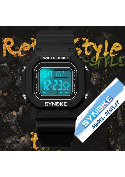 Şeffaf Mavi Synoke Çok Fonksiyonlu Dijital Spor Izle Erkekler Kare Kronometre Erkek Kol Saatleri Moda Retro Erkek Saatler Reloj Hombre 1628 (Yurt Dışından) fiyatları