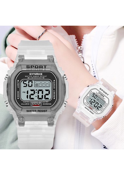 Şeffaf Mavi Synoke Çok Fonksiyonlu Dijital Spor Izle Erkekler Kare Kronometre Erkek Kol Saatleri Moda Retro Erkek Saatler Reloj Hombre 1628 (Yurt Dışından) modelleri