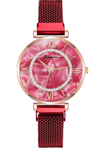 Pembe Altın Yeni Bayanlar Lüks Saatler Örgü Mıknatıs Toka Kristal Kuvars Izle Kadınlar Için Küçük Rahat Bilezik Saatler Relogio Feminino Saat (Yurt Dışından) indirimleri