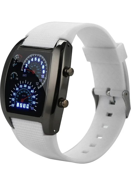 Kırmızı B Lüks Izle Moda Izle Erkekler LED Işık Flaş Turbo Kilometre Spor Araba Arama Ölçer Izle Ücretli Relogio Masculino (Yurt Dışından)
