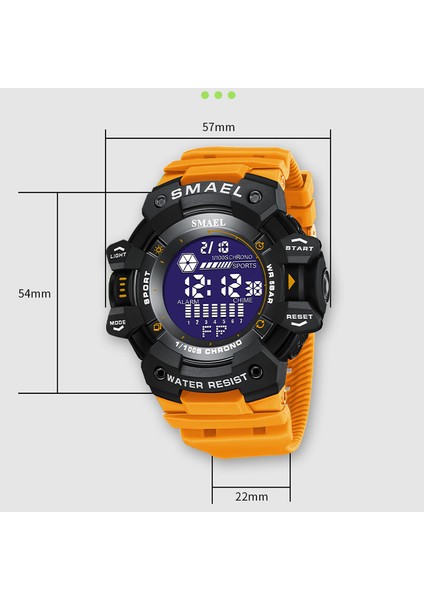 Armygreen Dijital Saat Smael Askeri Kol Saatleri LED Kronometre Çalar Saat Büyük Arama Erkek Saatler 8050 Moda Spor Saatler Su Geçirmez (Yurt Dışından)