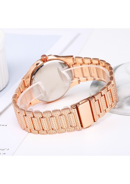 Gül Altın Moda Lüks Bilezik Saatler Kadınlar Için Şık Bayanlar Altın Takvim Kadın Saatler Saat Reloj Mujer Montre Femme Relogio (Yurt Dışından) modelleri