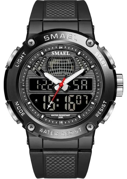 Siyah Spor Saat Erkekler Için 50M Su Geçirmez Kol Saatleri Erkek Dijital Erkek Saat Kronometre Otomatik Tarih Relogio Masculino 8032 Erkek Saatler (Yurt Dışından)