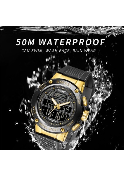 Siyah Spor Saat Erkekler Için 50M Su Geçirmez Kol Saatleri Erkek Dijital Erkek Saat Kronometre Otomatik Tarih Relogio Masculino 8032 Erkek Saatler (Yurt Dışından) fırsatları