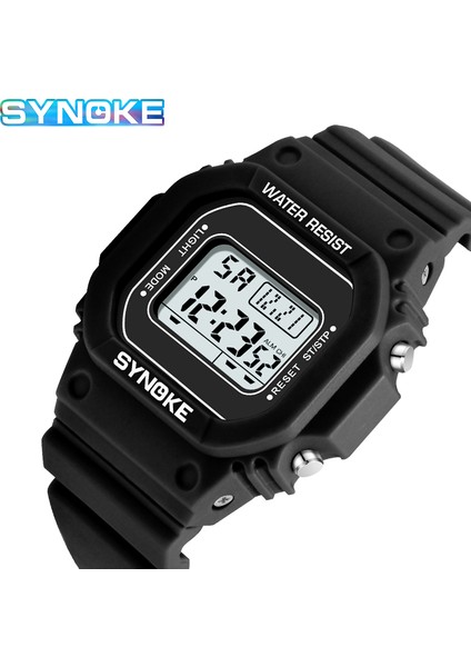 Sıradan Haki Synoke Moda Kare LED Dijital Saat Erkekler Lüks Marka Kadın Spor Saatler Erkek Su Geçirmez Elektronik Saat Erkek Kız Relojes (Yurt Dışından) fiyatları
