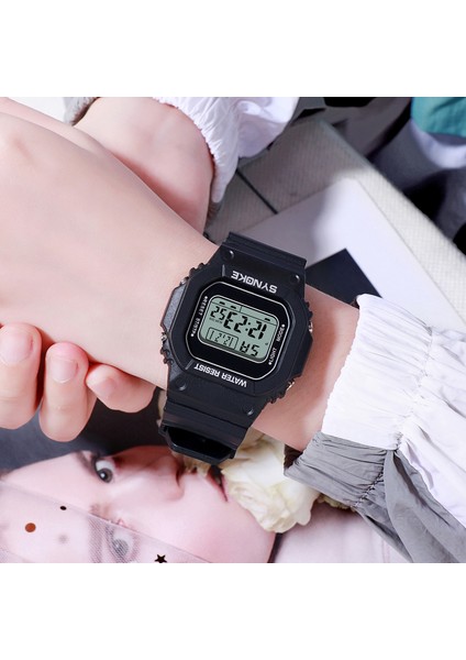 Sıradan Haki Synoke Moda Kare LED Dijital Saat Erkekler Lüks Marka Kadın Spor Saatler Erkek Su Geçirmez Elektronik Saat Erkek Kız Relojes (Yurt Dışından) fırsatları