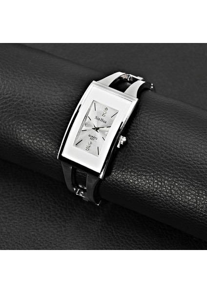 Siyah Kadın Bilezik Izle Xinhua Kuvars Kol Saati Kristal Moda Gümüş Rahat Bırak Gemi Paslanmaz Çelik Relojes Mujer Bileklik Saat (Yurt Dışından) fırsatları